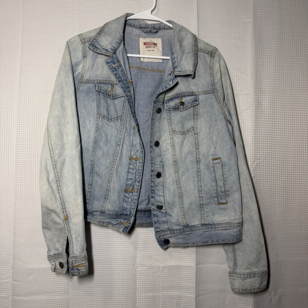 Mossimo Denim Jean Jacket‎ L Light Blue Button Front Trucker